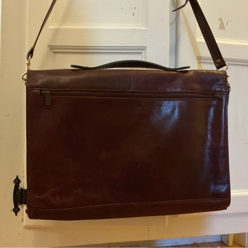 💎 Rare Vintage Renwick Oxblood Italian Leather Bag - Picture 2 of 16
